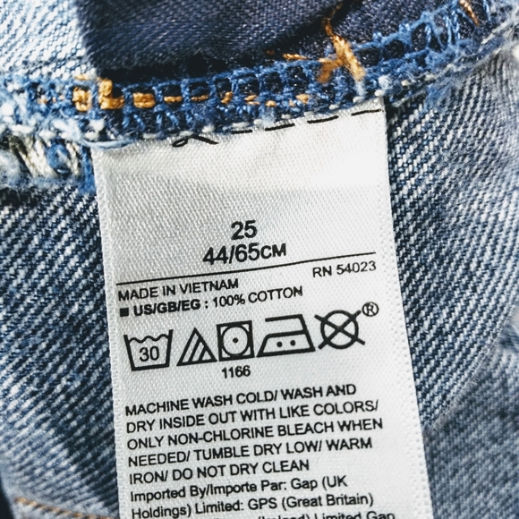 GAP Bermuda Mom Raw Hem High Rise High Waist Jean Shorts Size 25 - Picture 16 of 16